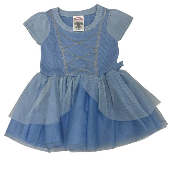 Disney Princess Cinderella 18M Blue And Silver Sweater Dress - Picture 1 of 6